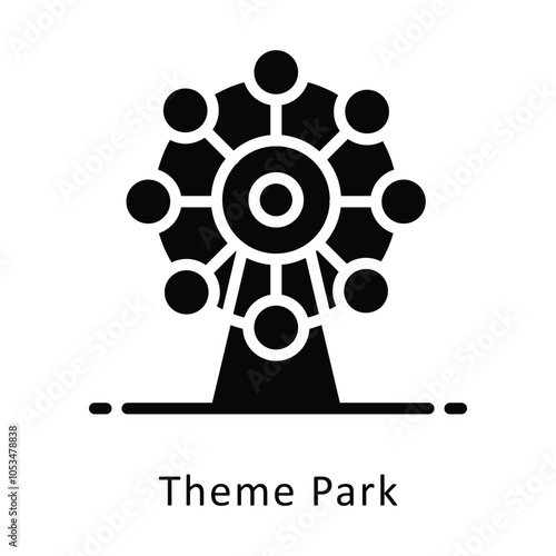 Theme Park  vector Gylph Design icon. Winter Travelling Symbol on White background EPS 10 File