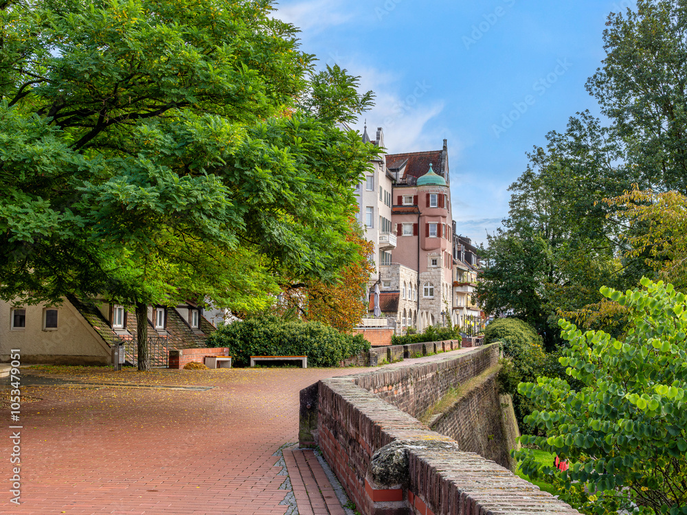 Historische Ulmer Stadtmauer, Ulm, Baden-Württemberg, Deutschland