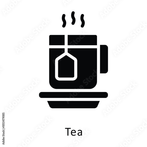 Tea vector Gylph Design icon. Winter Travelling Symbol on White background EPS 10 File