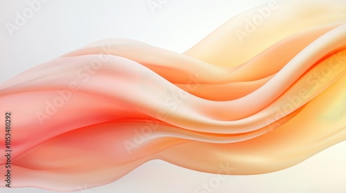 A long orange and white wave. The orange is the dominant color and the white is the background