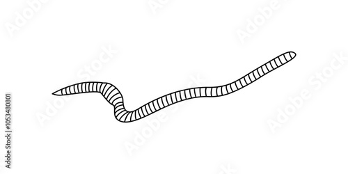 line worm silhouette design. nature's recycler animal sign and symbol.