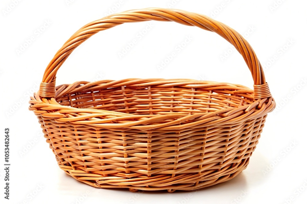 wicker basket isolated on white background Extreme Close-Up wicker basket isolated on white background Extreme Close-Up