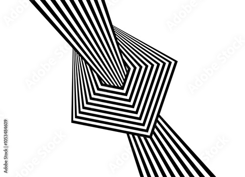Vector striped pattern of black broken lines on a white background. Modern design element. Strict Ornament. Textile, interior decor, wall art. carpet. Border. Abstract node