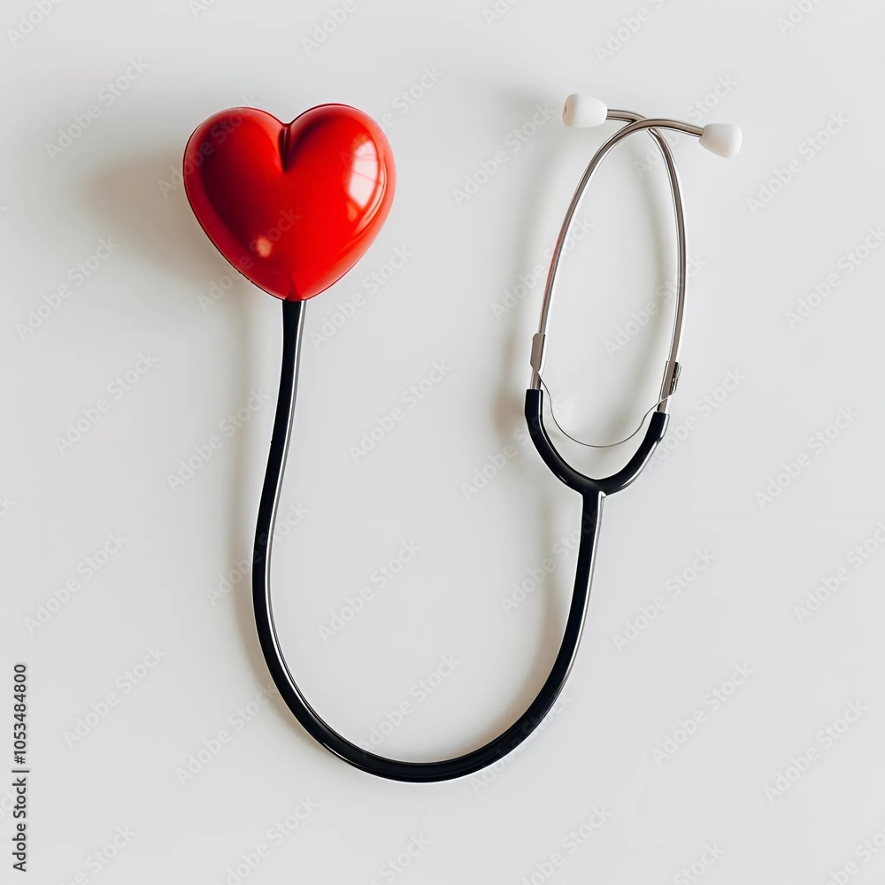 stethoscope with heart on white background stethoscope with heart on white background