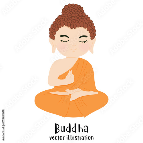 Buddha. Sitting monk. Buddha vector