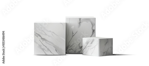 Set of Marble Pedestal Blocks in Modern 3D realestic vector illustration Design, Elegant Minimalist Display Stands photo