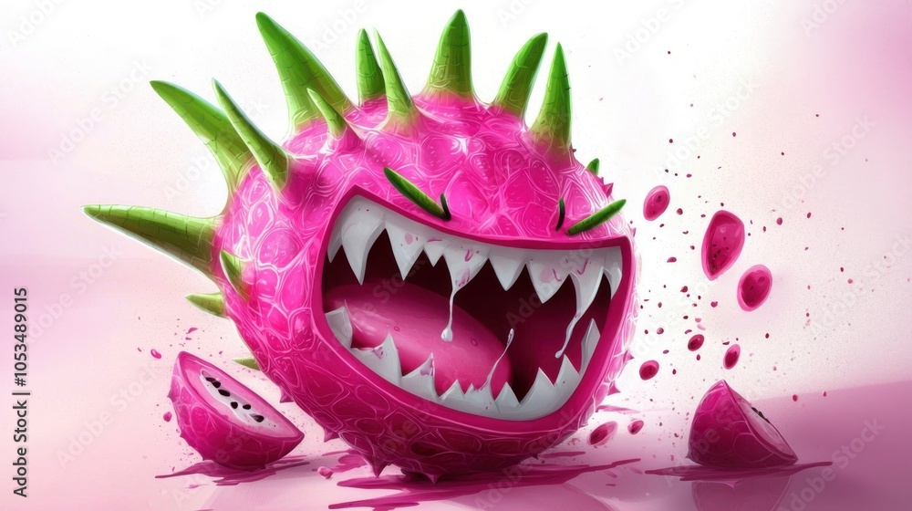 Fototapeta premium Furious Fantasy: The Enraged Dragon Fruit