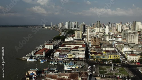 Drone view of downtown Belém, Brazil photo