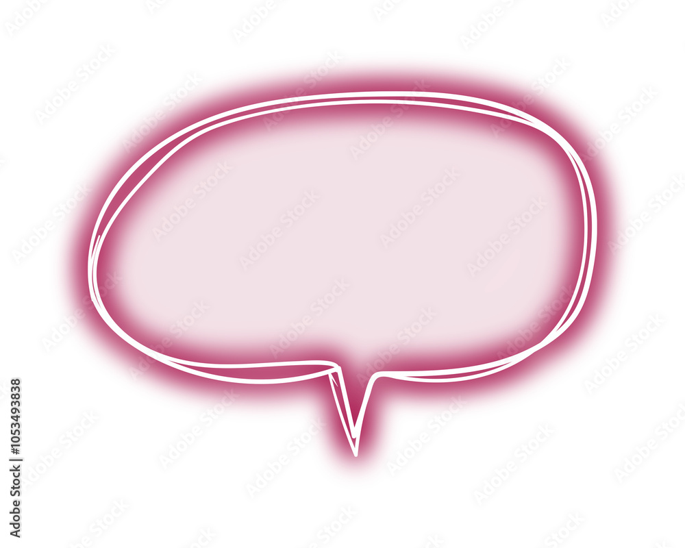 Glowing neon speech balloon design element Glowing neon speech balloon design element
