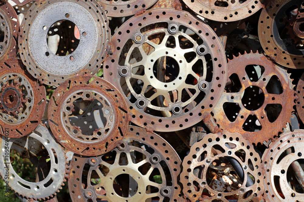 Old and rusty metal products. Old and rusty metal products.