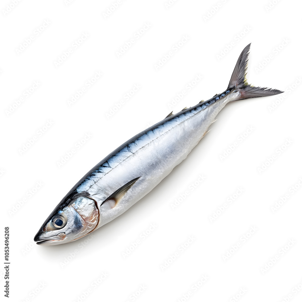 Atlantic mackerel fish top view isolated on white background Atlantic mackerel fish top view isolated on white background