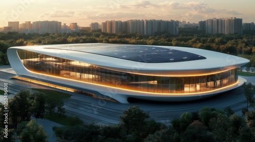 Solar-powered stadium. photo