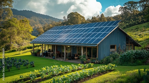 Solar panels on a community farm.