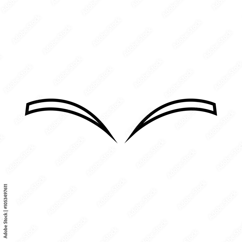 Brows icon vector. Eyebrow illustration sign. Forehead symbol or logo. Brows icon vector. Eyebrow illustration sign. Forehead symbol or logo.