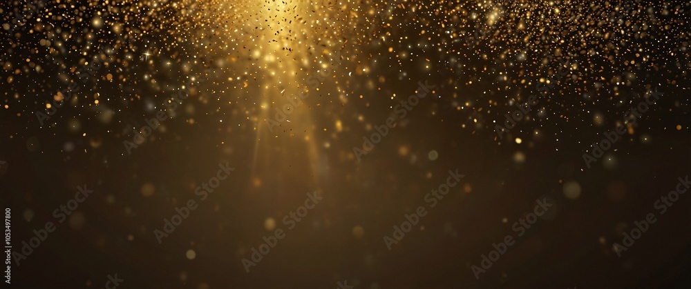 Golden Glitter and Light Beam: Abstract background with shimmering gold particles and a radiant light beam. Perfect for celebratory, luxurious, or magical themes. Golden Glitter and Light Beam: Abstract background with shimmering gold particles and a radiant light beam. Perfect for celebratory, luxurious, or magical themes.