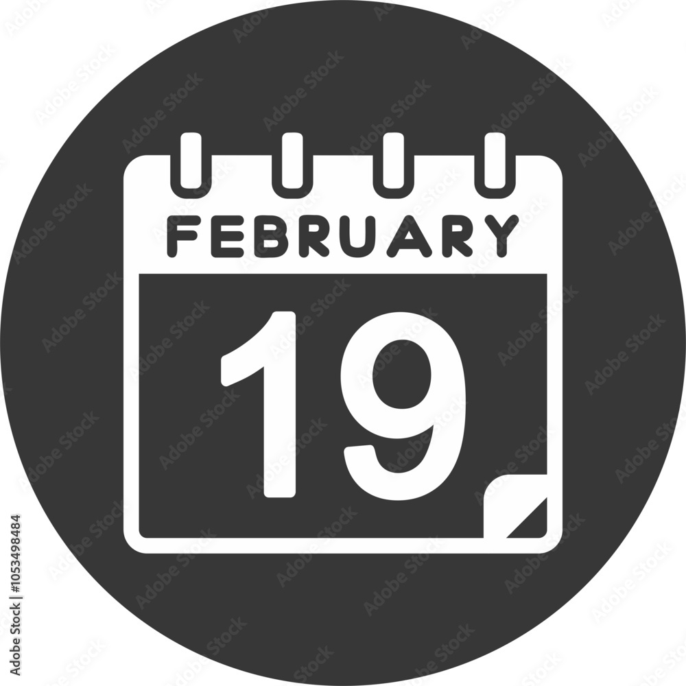 19 February Vector Icon Design 19 February Vector Icon Design