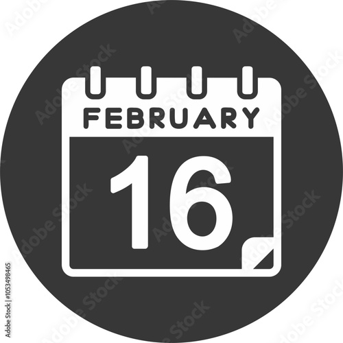 16 February Vector Icon Design