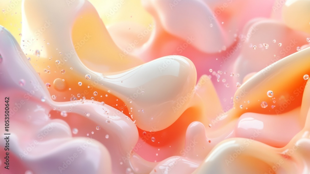 Abstract Fluid Background with Soft Organic Shapes Abstract Fluid Background with Soft Organic Shapes