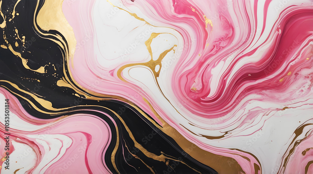 Luxurious Pink and Black Marble Texture with Gold Splash. Elegant Abstract Liquid Background Luxurious Pink and Black Marble Texture with Gold Splash. Elegant Abstract Liquid Background