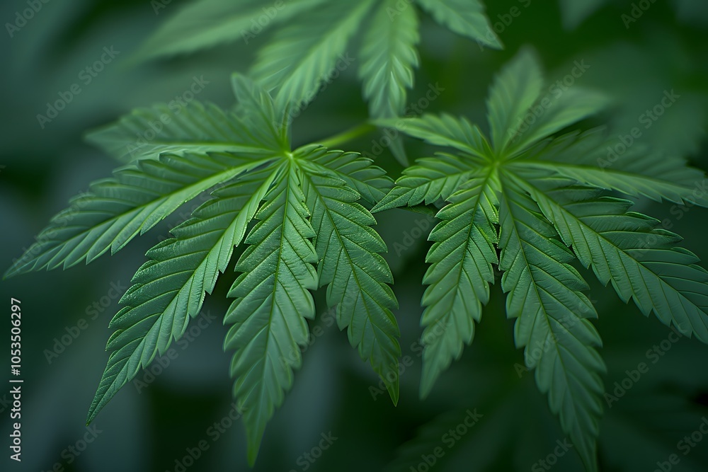 Close-Up of Vibrant Green Cannabis Leaves for Herbal and Natural Products Use Close-Up of Vibrant Green Cannabis Leaves for Herbal and Natural Products Use