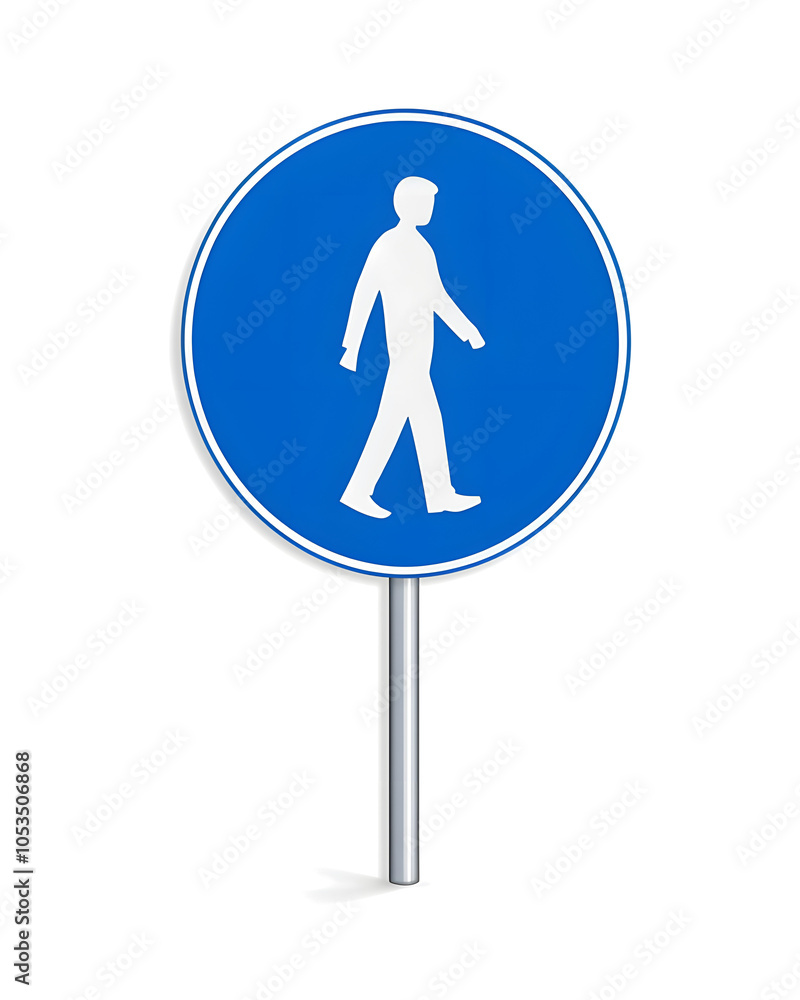A pedestrian zone sign isolated on white background A pedestrian zone sign isolated on white background