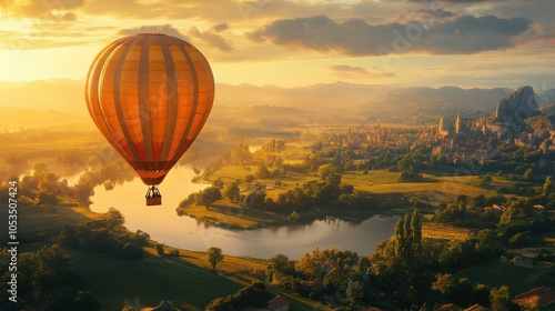 Taking a hot air balloon ride.