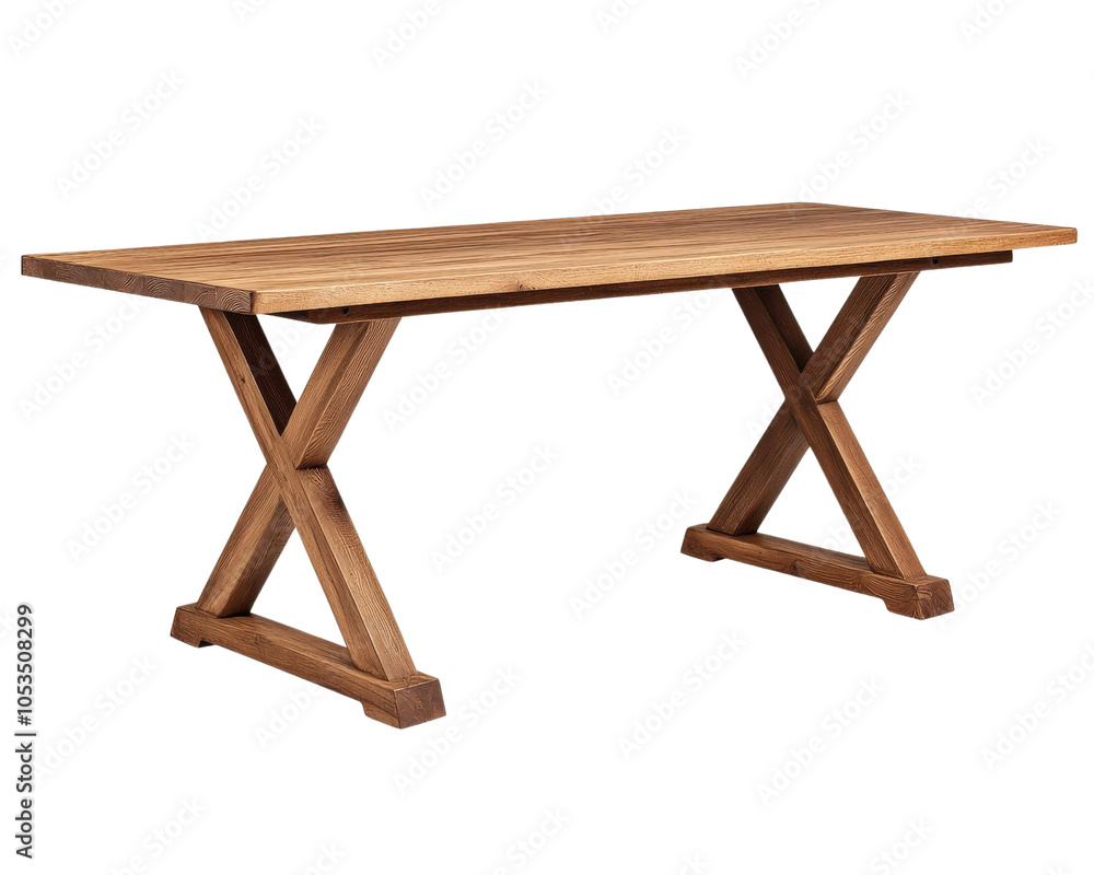 Rustic Farmhouse Dining Table with X-Shaped Base Rustic Farmhouse Dining Table with X-Shaped Base
