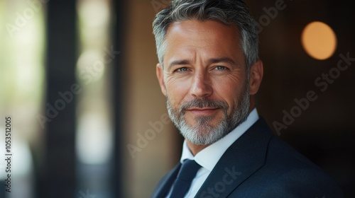 Middle-aged American man with a business suit and a friendly look.