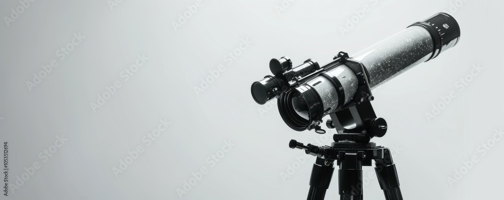 Telescope on white background, 4K hyperrealistic photo Telescope on white background, 4K hyperrealistic photo