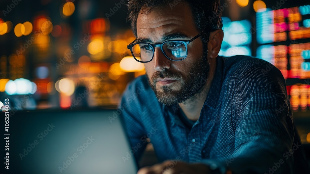 A business analyst using virtual reality to explore stock market trends and data A business analyst using virtual reality to explore stock market trends and data