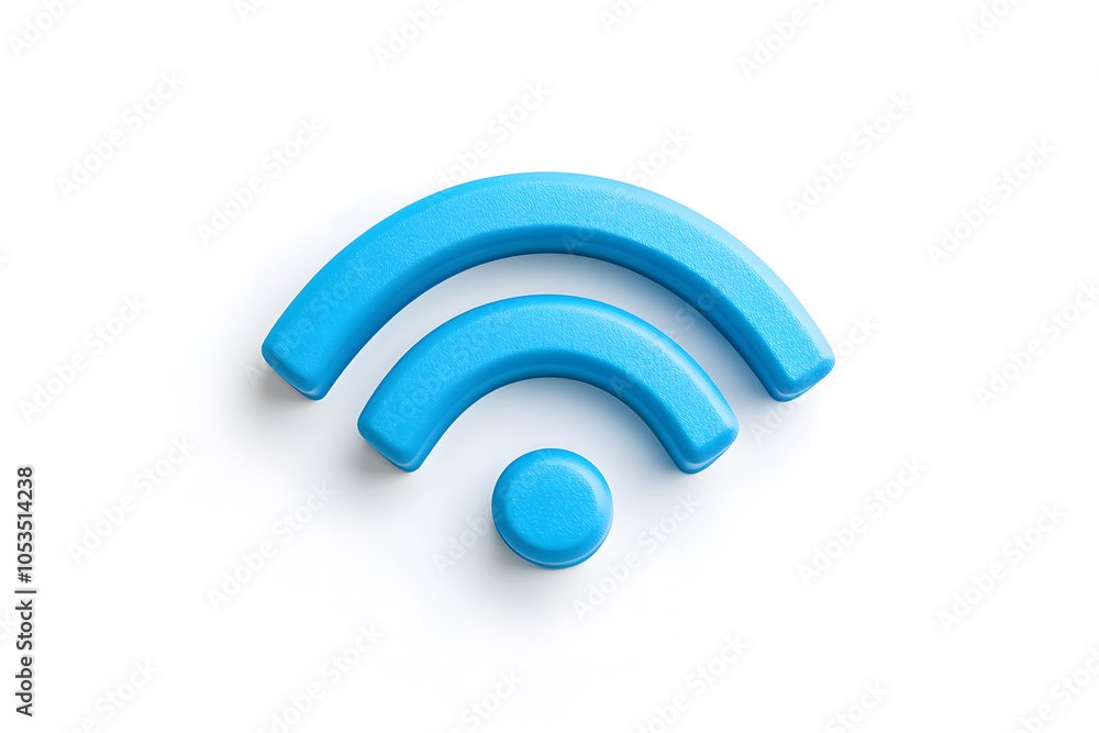 Wifi network 3d symbol, isolated on white background Wifi network 3d symbol, isolated on white background