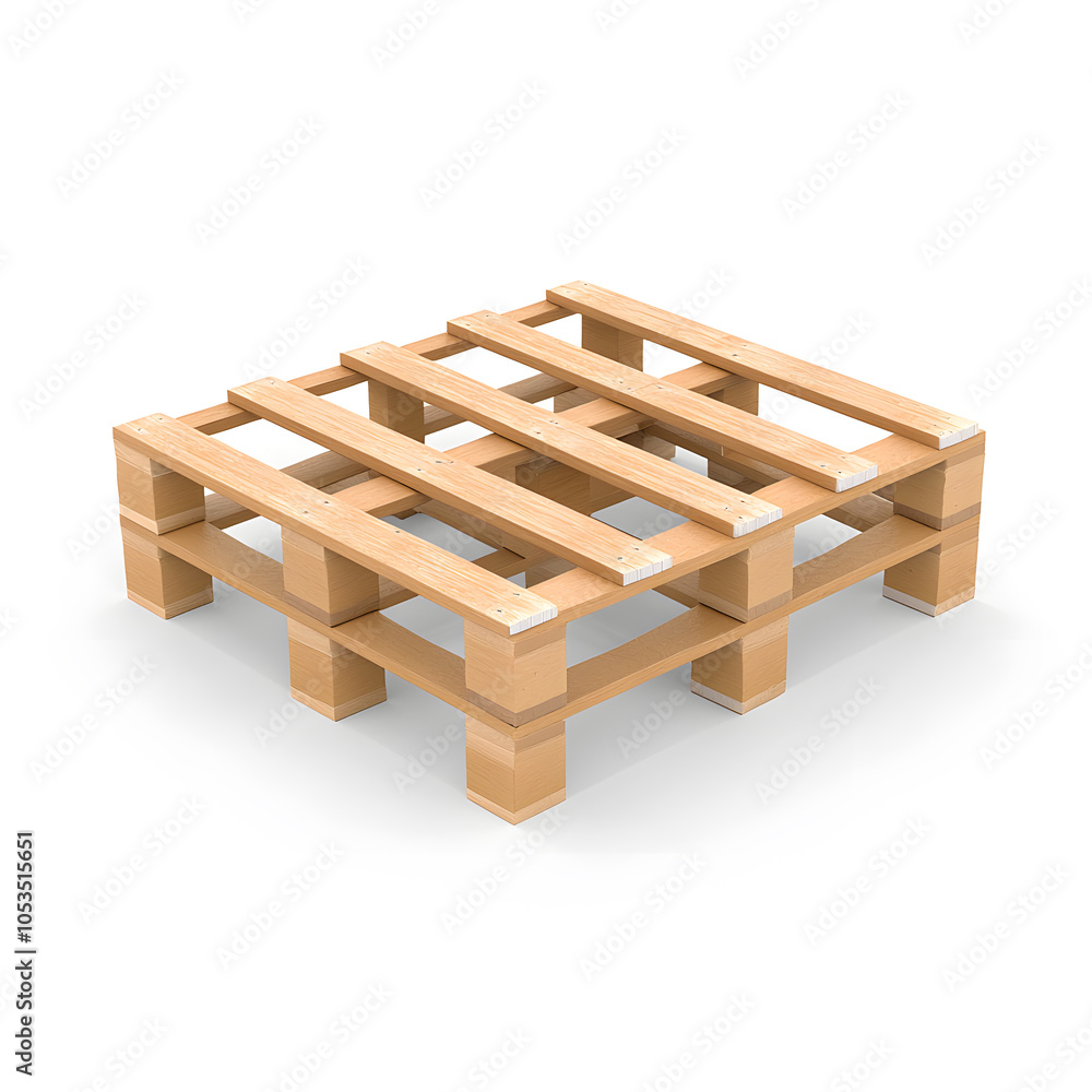 One wooden pallet isolated on a white background One wooden pallet isolated on a white background