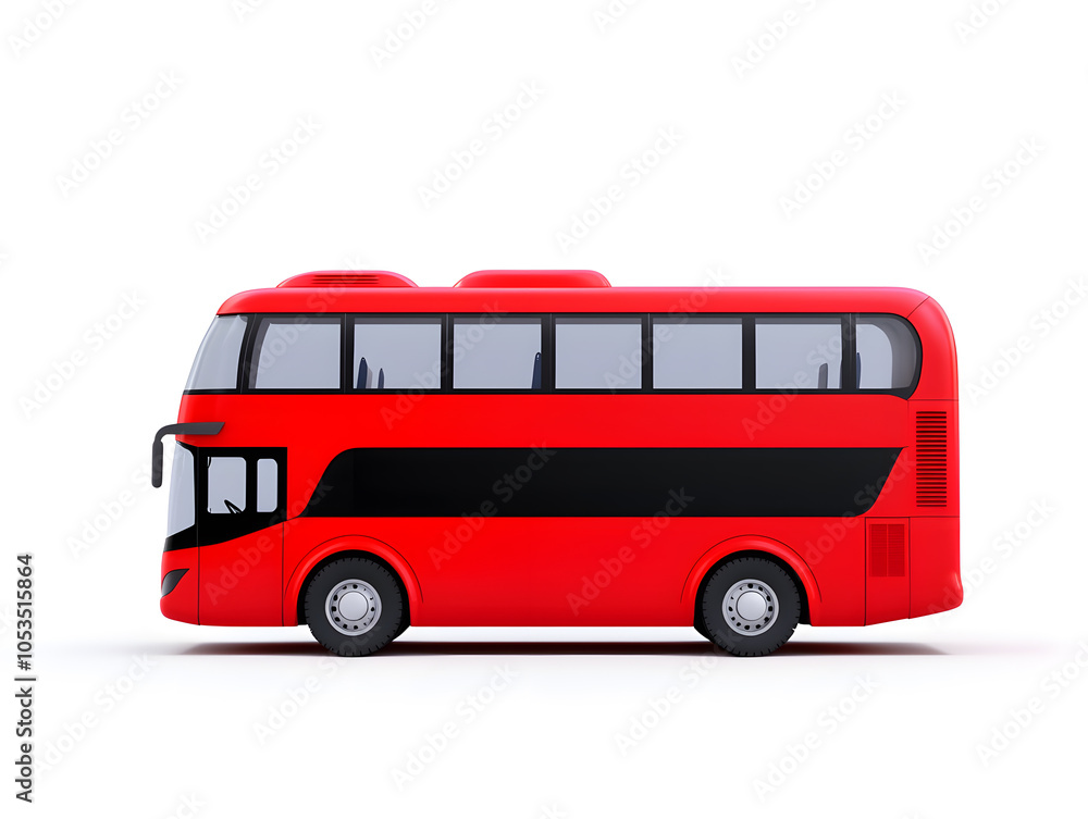 Double-decker bus, isolated on white background Double-decker bus, isolated on white background