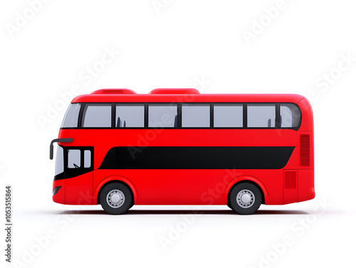 Double-decker bus, isolated on white background