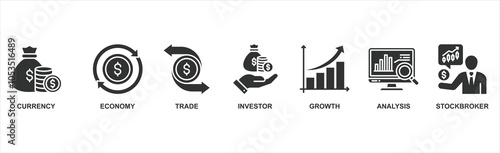 Forex banner web icon vector illustration concept with icon