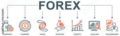 Forex banner web icon vector illustration concept with icon
