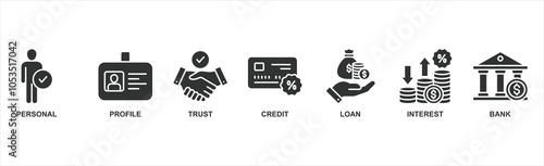 Microcredit banner web icon vector illustration concept with icon