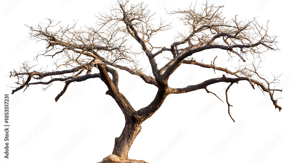 Dry tree with no leaves isolated on white background Dry tree with no leaves isolated on white background
