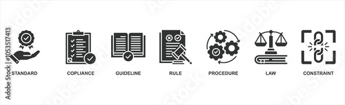 Regulation banner web icon vector illustration concept with icon