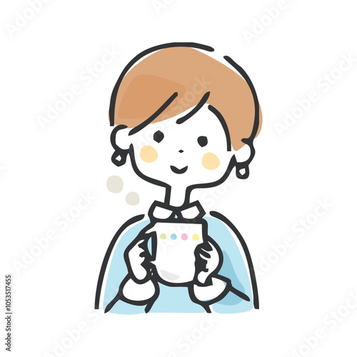 飲み物を飲む女性