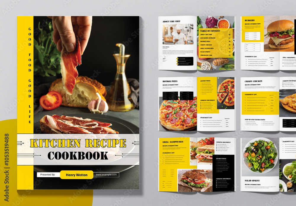 Kitchen Recipe Layout Kitchen Recipe Cookbook Layout Stock Template | Adobe Stock