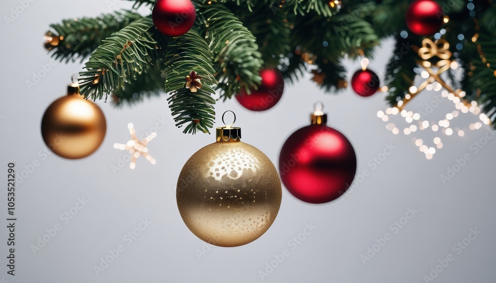 Close up christmas tree decorated with christmas balls Close up christmas tree decorated with christmas balls