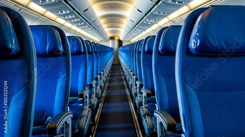 Wallpaper Mural Empty airplane seats in the cabin of an aircraft Torontodigital.ca