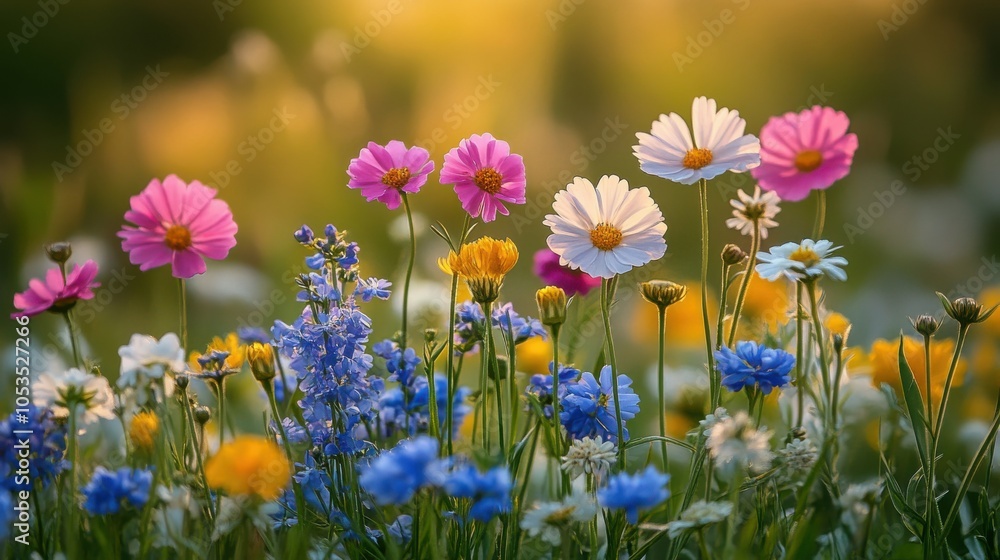 Fototapeta premium Spring flowers in a meadow.