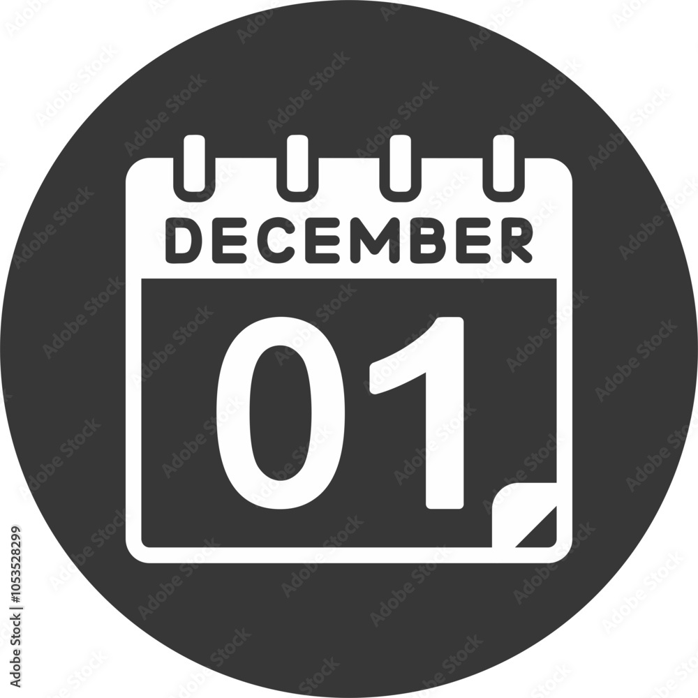 1 December Vector Icon Design 1 December Vector Icon Design