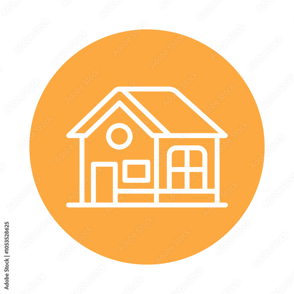 House vector Outline Cricle Design icon. Winter Travelling Symbol on White background EPS 10 File House vector Outline Cricle Design icon. Winter Travelling Symbol on White background EPS 10 File