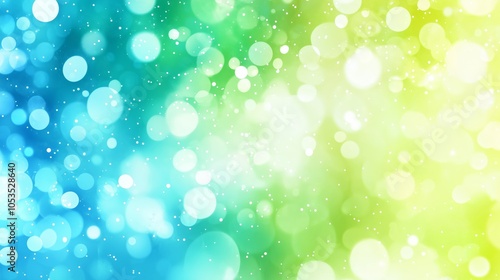 Aqua blue lime green blurred glowing bokeh circles gradient radiant abstract. AI generated