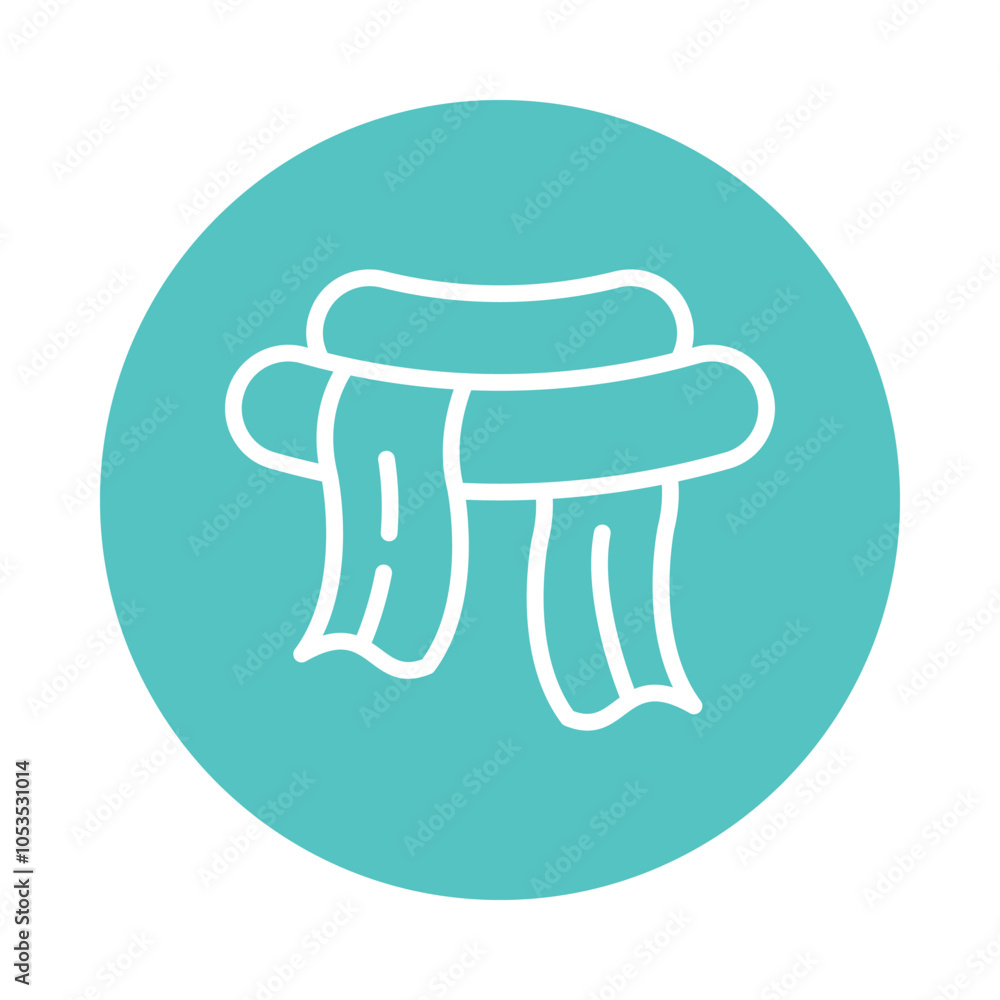 Scarf vector Outline Cricle Design icon. Winter Travelling Symbol on White background EPS 10 File Scarf vector Outline Cricle Design icon. Winter Travelling Symbol on White background EPS 10 File