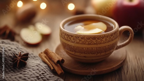 Warm cup of spiced apple cider