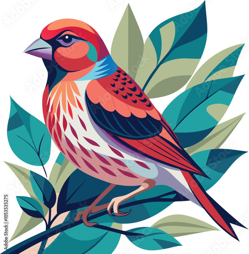 Pinch Bird Colourful Vector